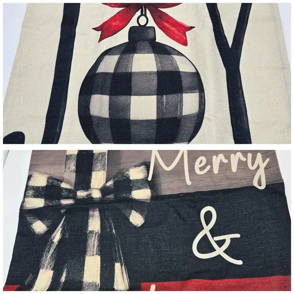 FARMHOUSE BUFFALO PLAID HOLIDAY Pillow Covers 17×17